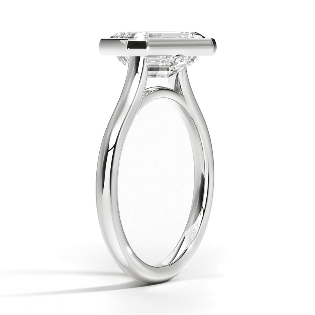 DDRG43 - Luna East-West Bezel Solitaire Engagement Ring