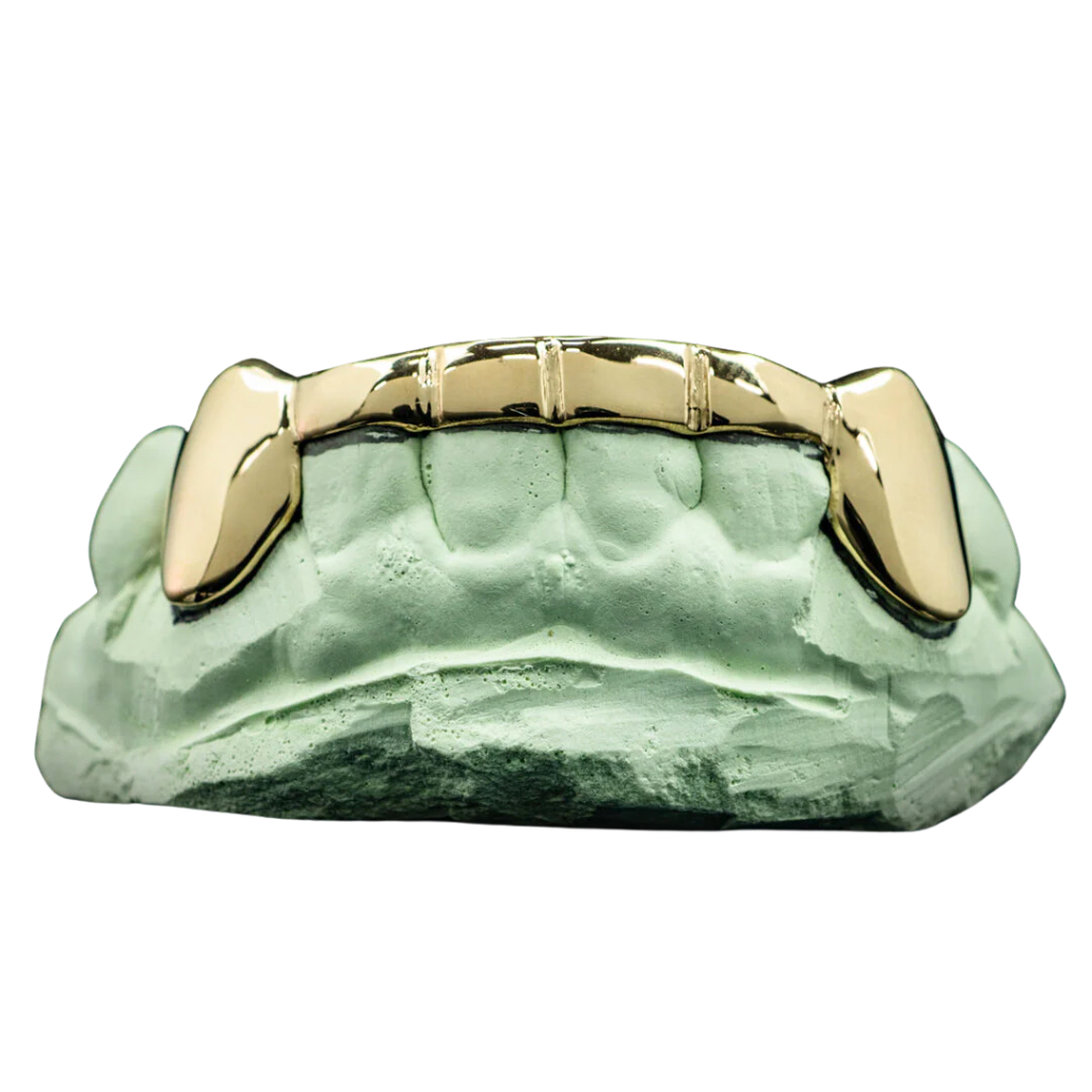 DD52 Solid Gold 6 Teeth with Connecting Bridge Grillz Bar