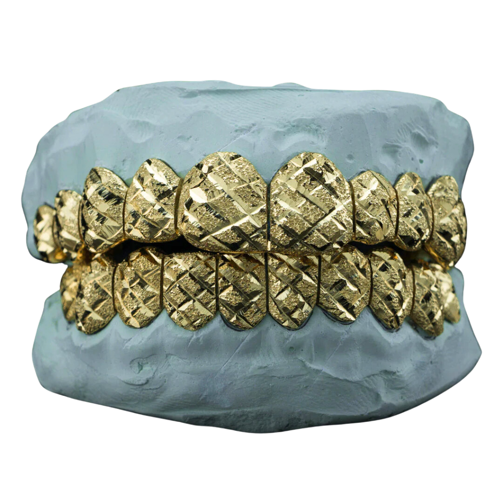 DD53 Solid Gold Diamond Cut with Diamond Dust Grillz
