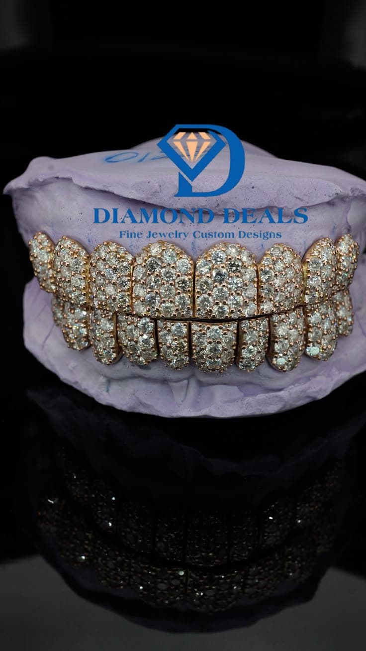 8 Top 10 Bottom Jumbo Honeycomb Grillz