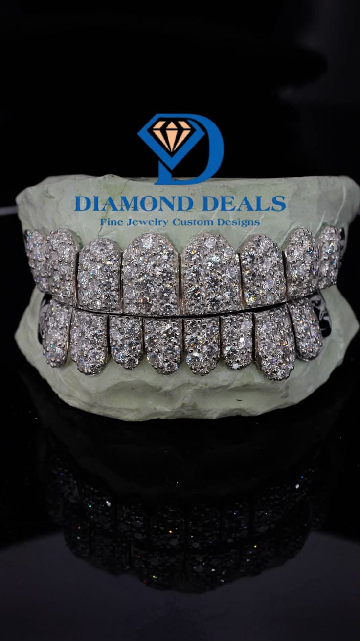 10 Top 10 Bottom Honeycomb Grillz with Engraved End Caps