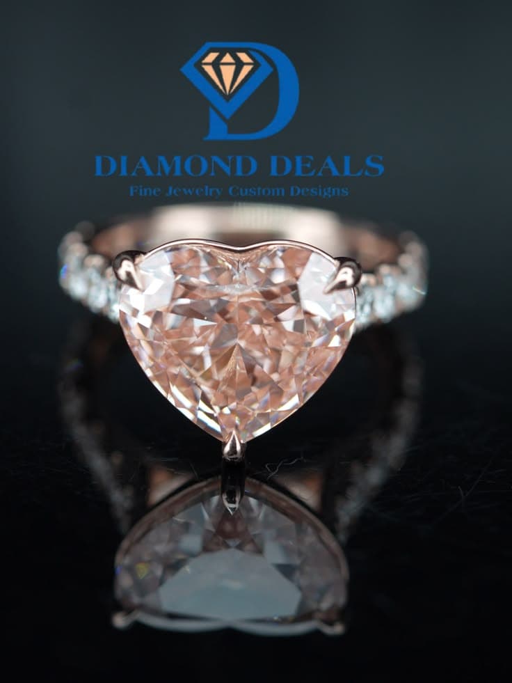 14K Yellow Gold 7.07ct VS1 Fancy Vivid Pink Heart - DD12556
