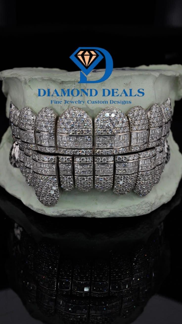 12 Top 12 Bottom Hybrid Rose Cut On Caps Grillz