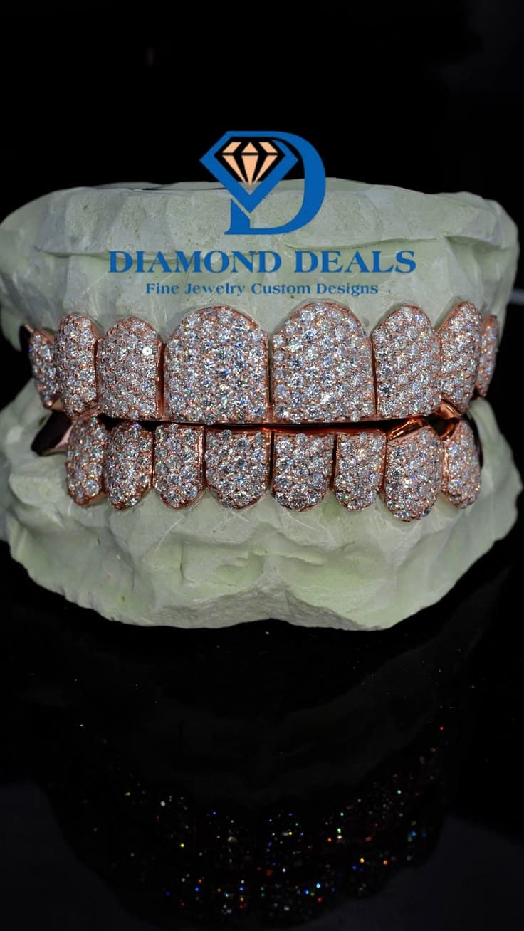 10 Top 10 Bottom Rose Gold Honeycomb Setting