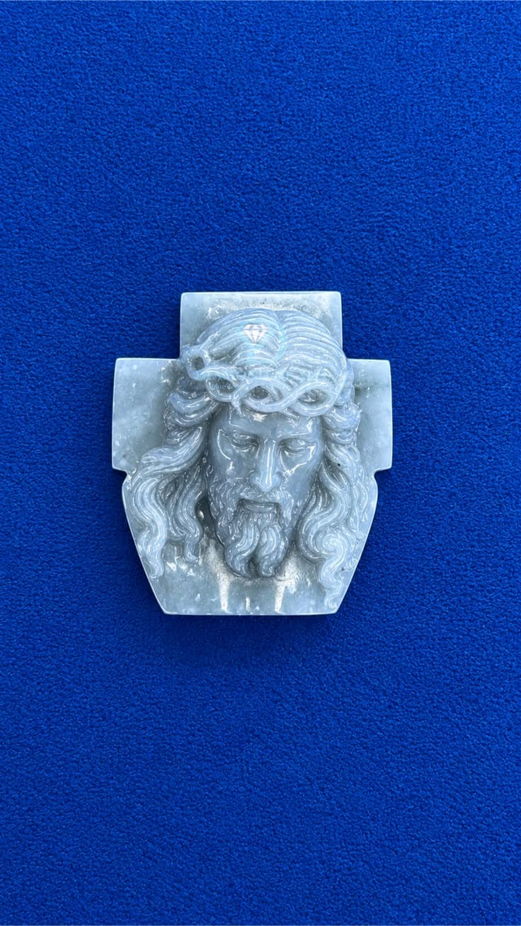 Carved Jade Jesus Cross Pendant