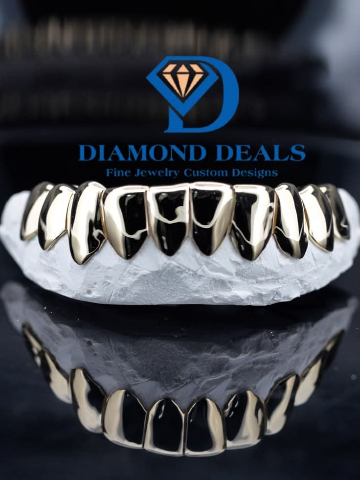 10 Bottom Yellow Solid Grillz