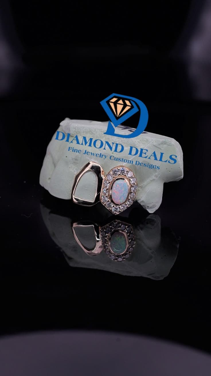 2 Top Custom Open-Face Opal Grillz