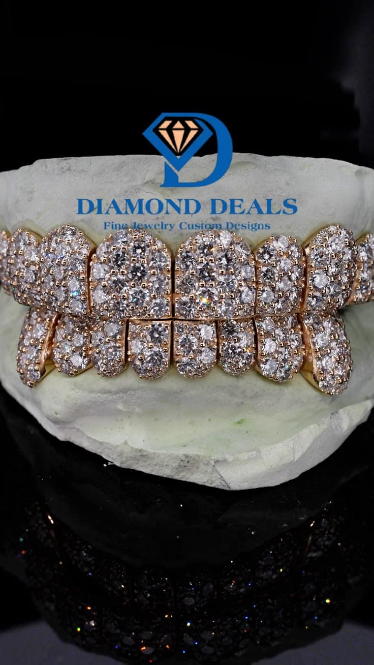 8 Top 8 Bottom 10pt Honeycomb Grillz
