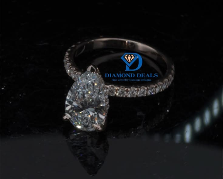 14K Yellow Gold 2.0ct Pear Shape Engagement Ring