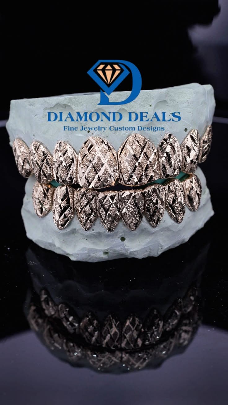 8 Top 8 Bottom Yellow Gold Diamond Dust & Cut