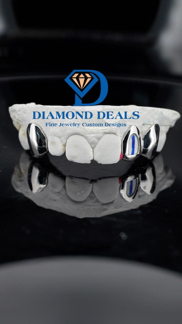 3 Top Silver Open Face Grillz