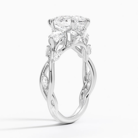 DDRG10 - Secret Garden Three Stone Diamond Engagement Ring