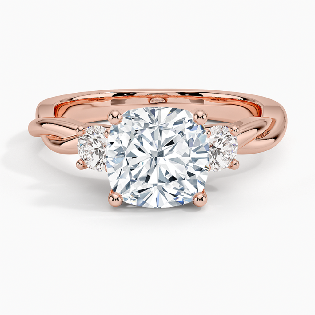 DDRG26 - Twisted Vine Three Stone Diamond Engagement Ring