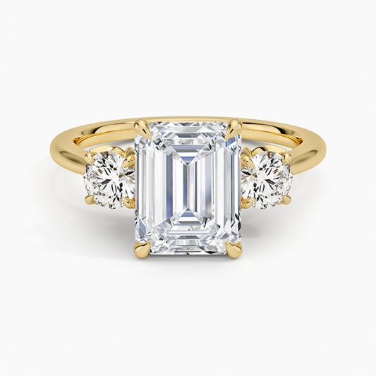 DDRG11 - Petal Three Stone Diamond Engagement Ring