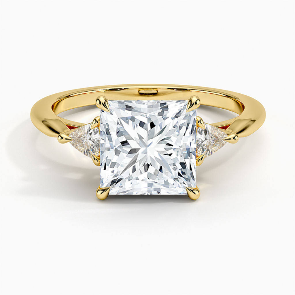 DDRG21 - Trillion Cut Three Stone Diamond Engagement Ring