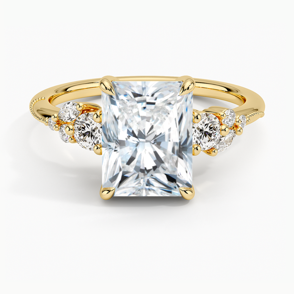 DDRG19 - Camellia Three Stone Diamond Engagement Ring