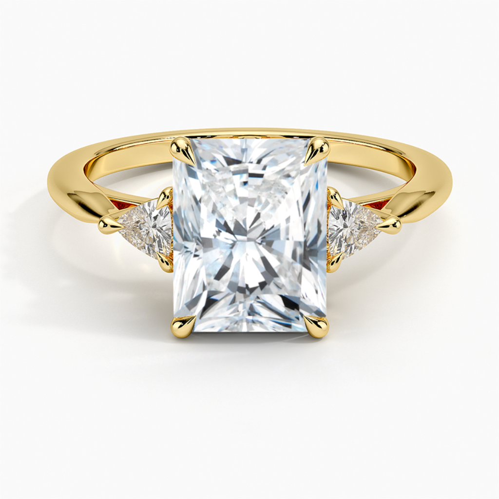 DDRG21 - Trillion Cut Three Stone Diamond Engagement Ring