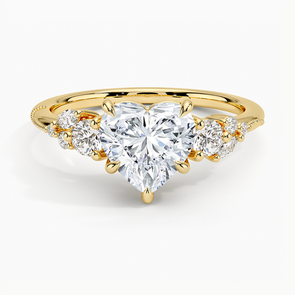 DDRG19 - Camellia Three Stone Diamond Engagement Ring