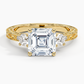 DDRG16 - Antique Scroll Three Stone Trellis Diamond Engagement Ring