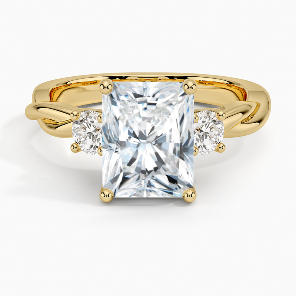 DDRG26 - Twisted Vine Three Stone Diamond Engagement Ring