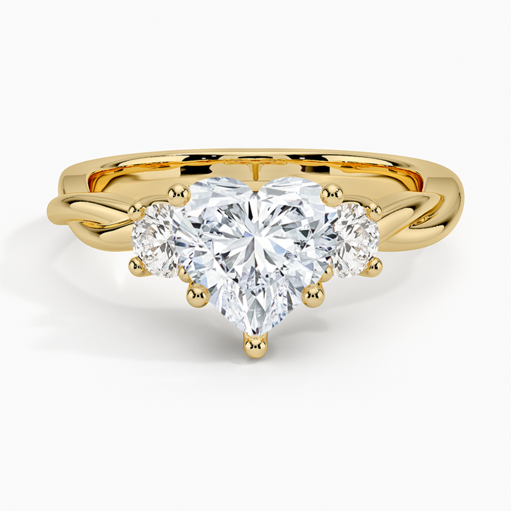 DDRG26 - Twisted Vine Three Stone Diamond Engagement Ring