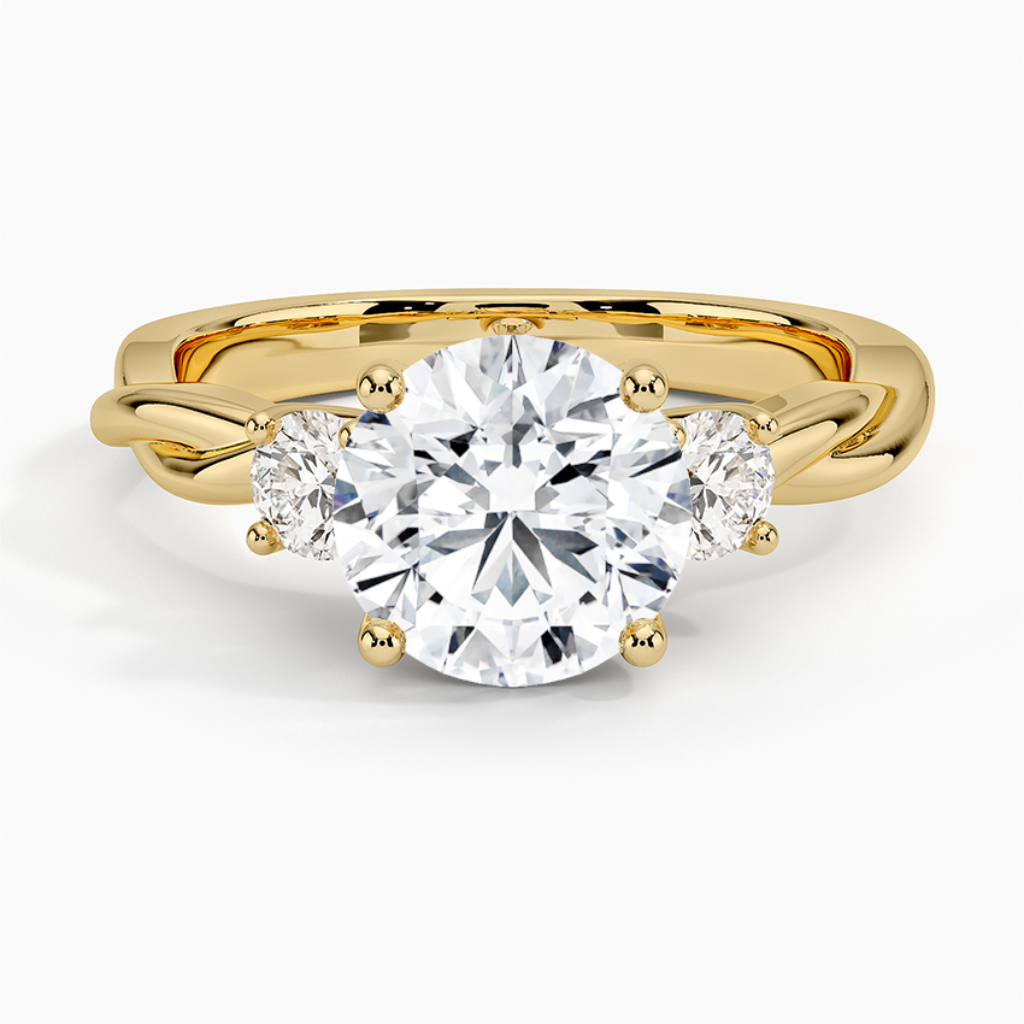 DDRG26 - Twisted Vine Three Stone Diamond Engagement Ring