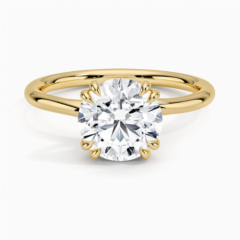 DDRG80 - Dulce Double Claw Prong Solitaire Engagement Ring