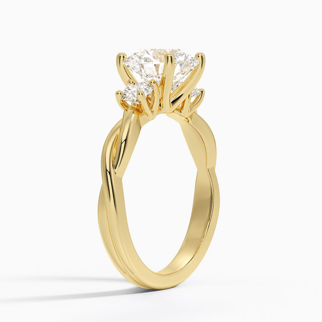 DDRG26 - Twisted Vine Three Stone Diamond Engagement Ring