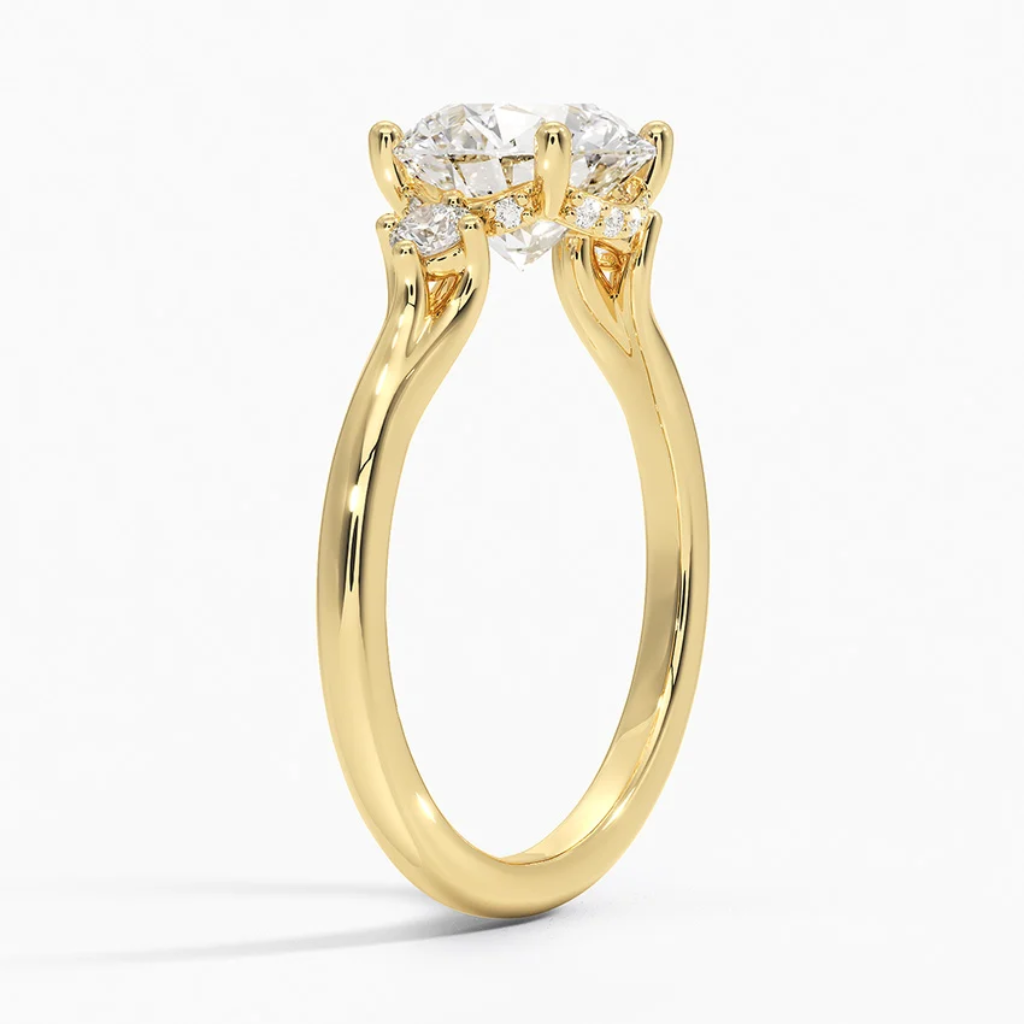 DDRG7 - Floating Three Stone Diamond Engagement Ring