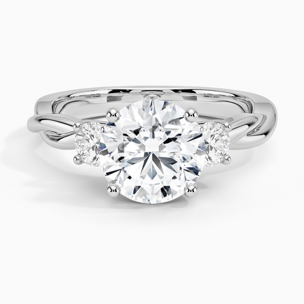 DDRG26 - Twisted Vine Three Stone Diamond Engagement Ring