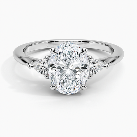 DDRG21 - Trillion Cut Three Stone Diamond Engagement Ring