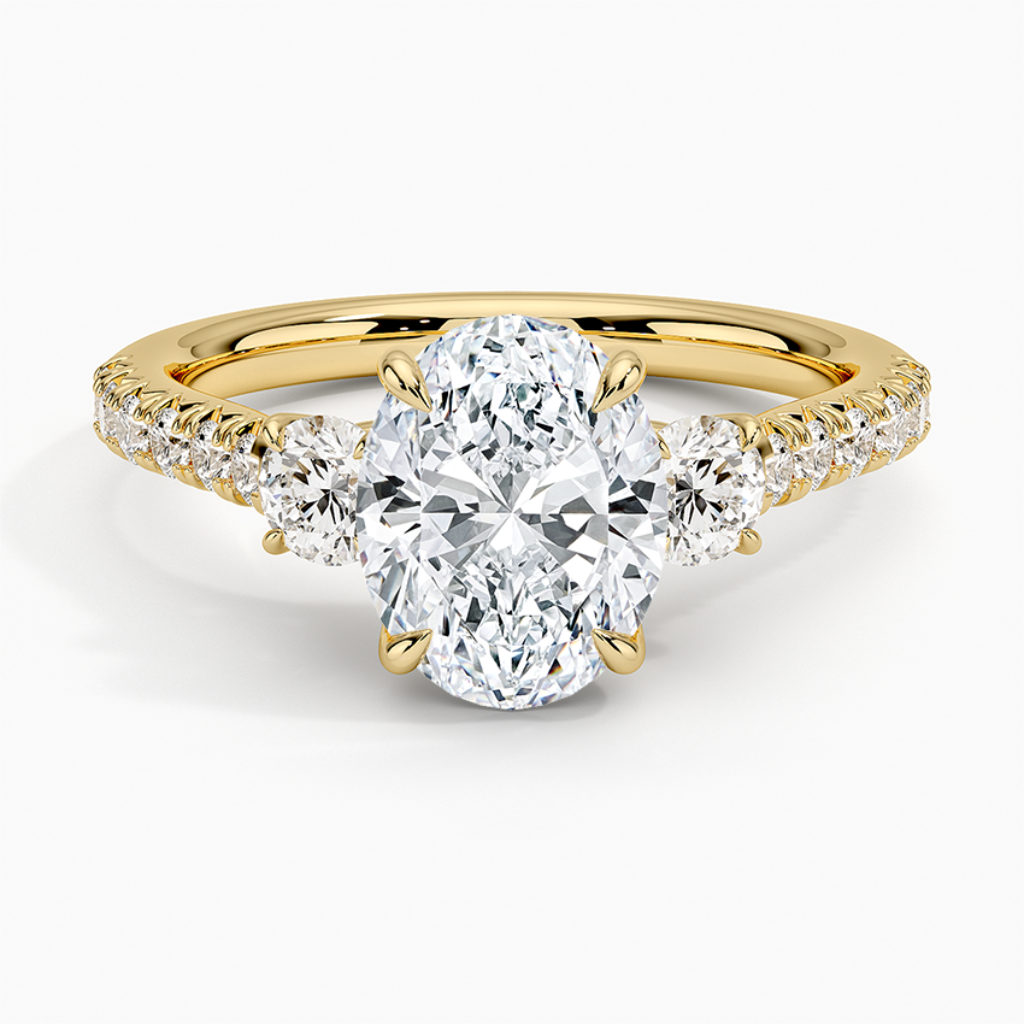 DDRG17 - Amelie Three Stone Diamond Engagement Ring