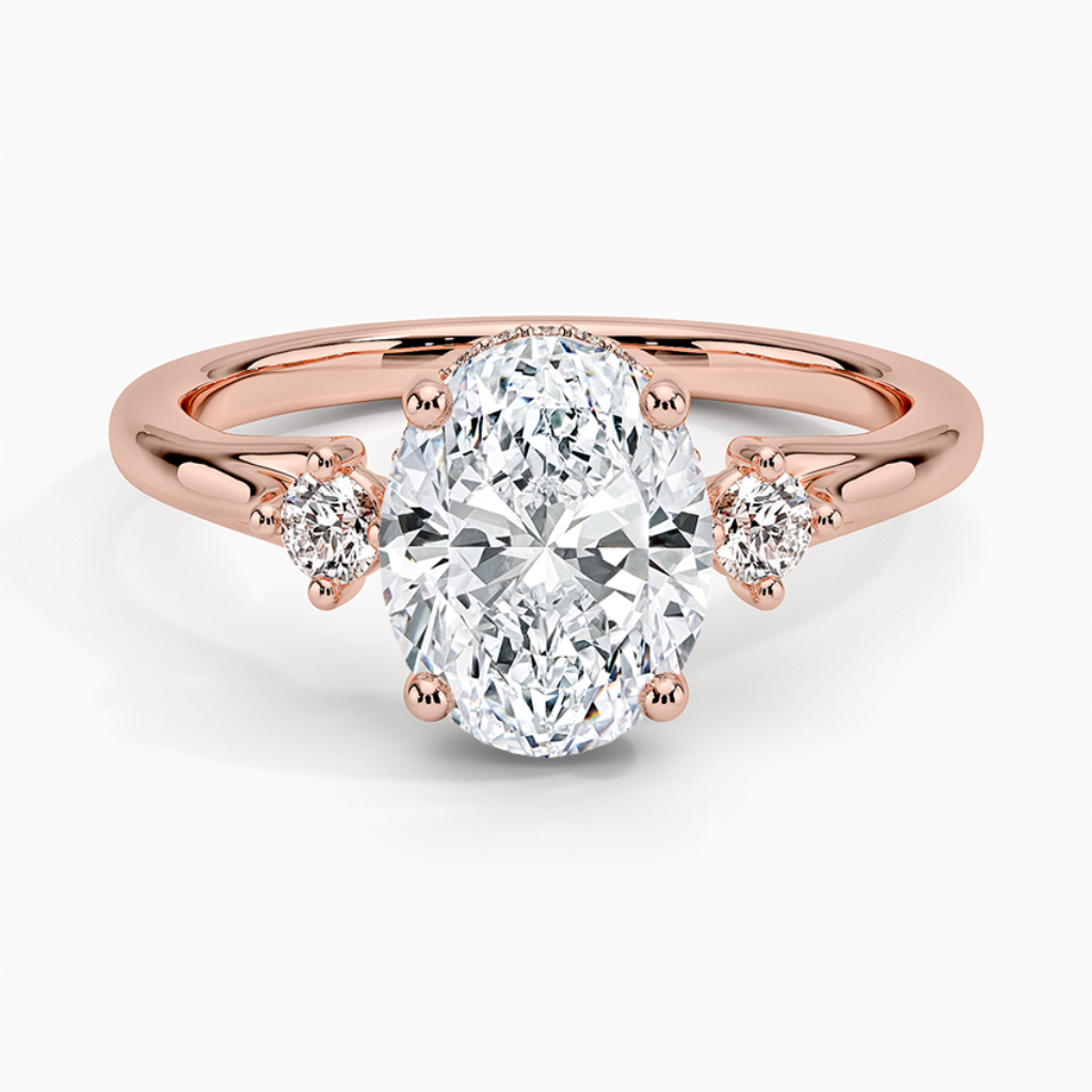 DDRG7 - Floating Three Stone Diamond Engagement Ring