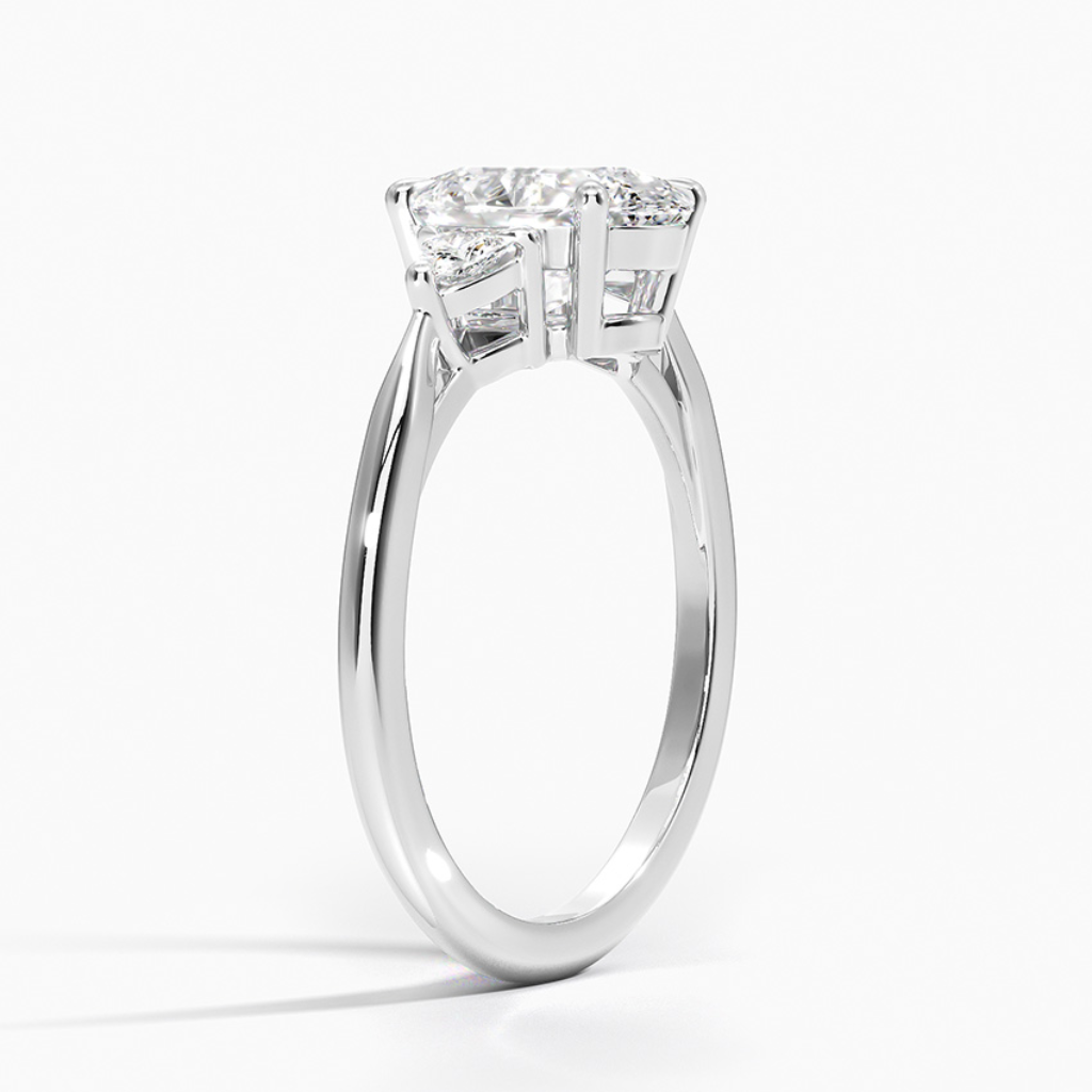 DDRG21 - Trillion Cut Three Stone Diamond Engagement Ring