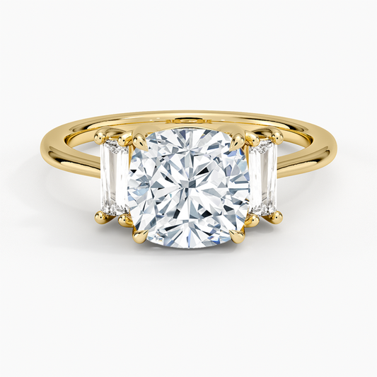 DDRG9 - Vertical Baguette Three Stone Diamond Engagement Ring