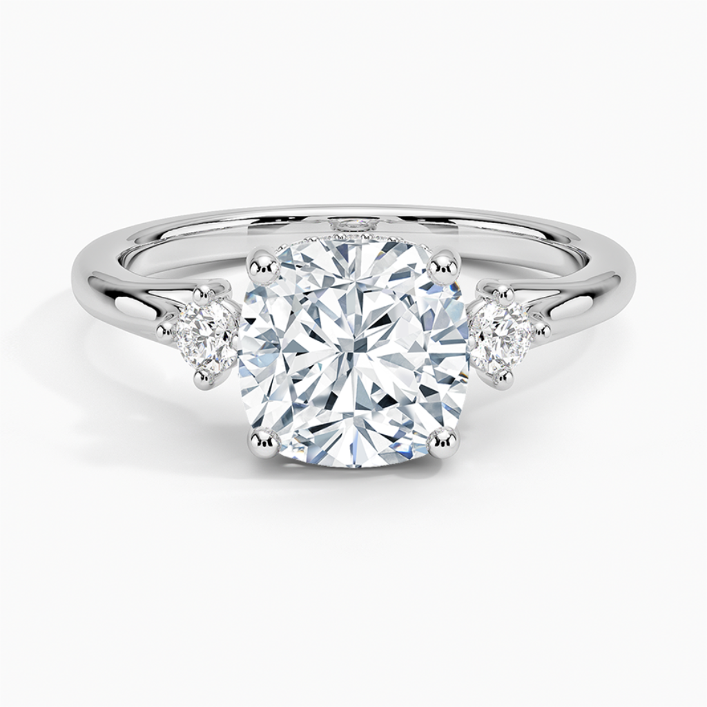 DDRG7 - Floating Three Stone Diamond Engagement Ring