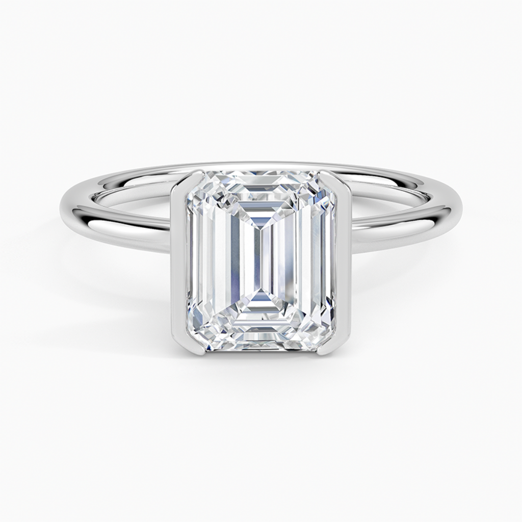 DDRG64 - Annika Half Bezel Solitaire Engagement Ring