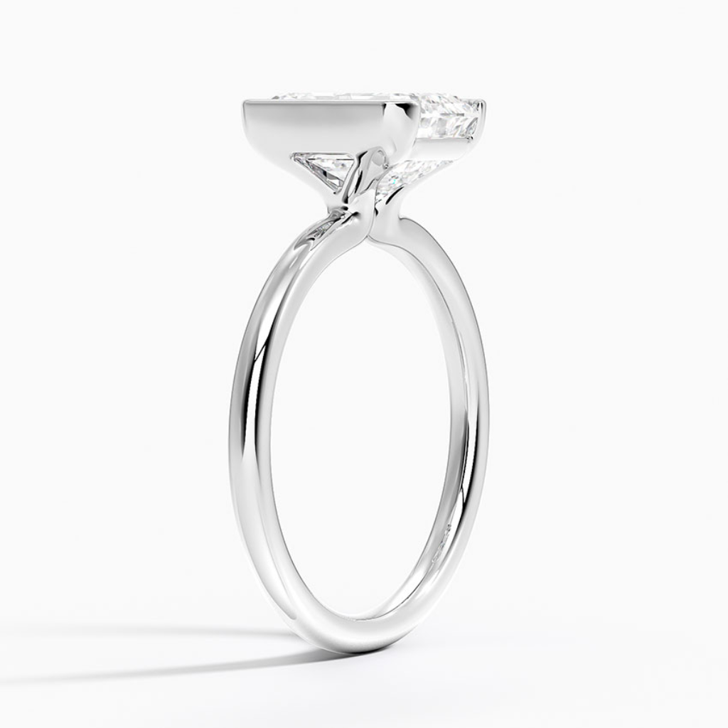 DDRG64 - Annika Half Bezel Solitaire Engagement Ring