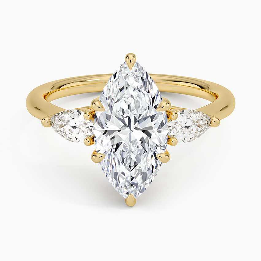 DDRG1 - Petite Opera Three Stone Diamond Engagement Ring