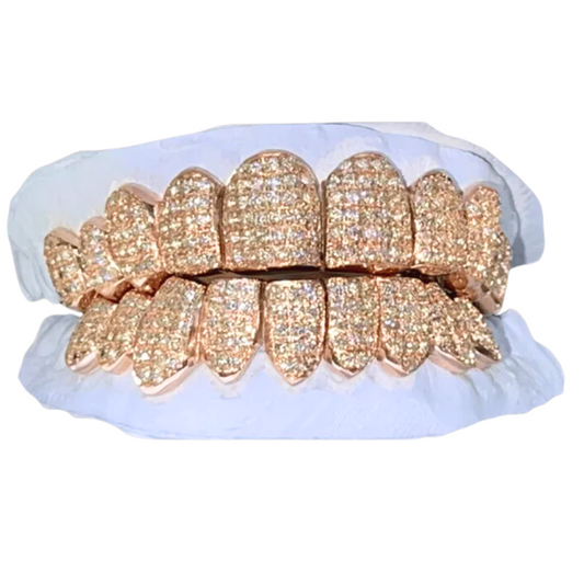 DD11 Straight Set Natural Diamond Grillz