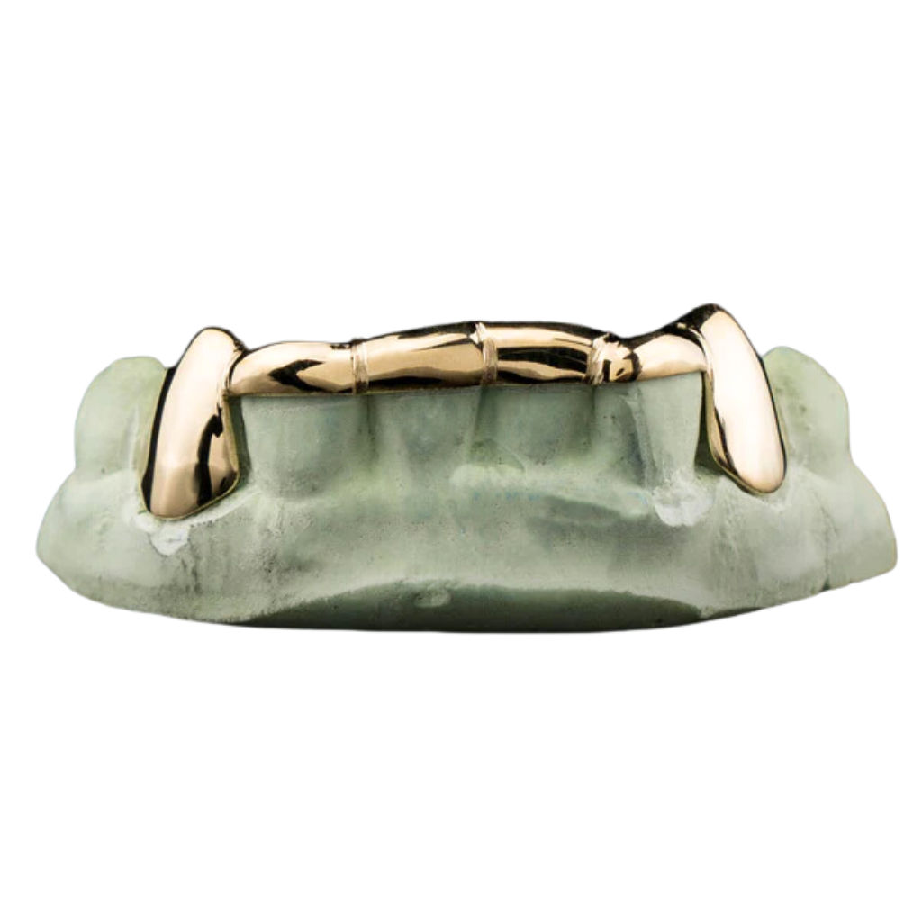 DD52 Solid Gold 6 Teeth with Connecting Bridge Grillz Bar