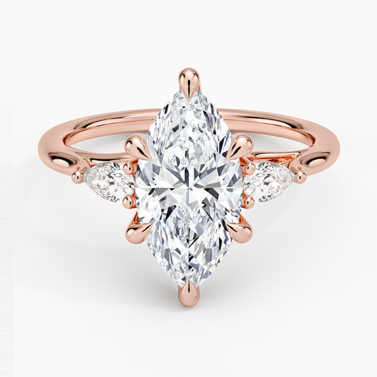 DDRG6 - Delilah Three Stone Pear Diamond Engagement Ring