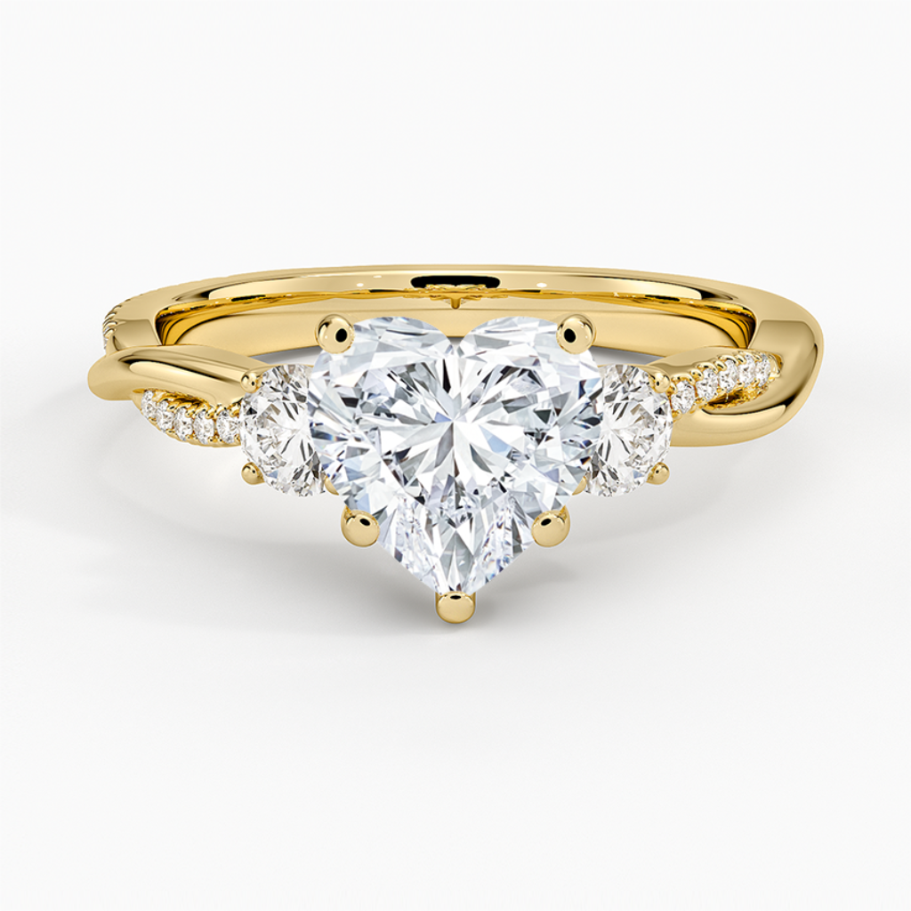 DDRG2 - Petite Twisted Vine Three Stone Diamond Engagement Ring